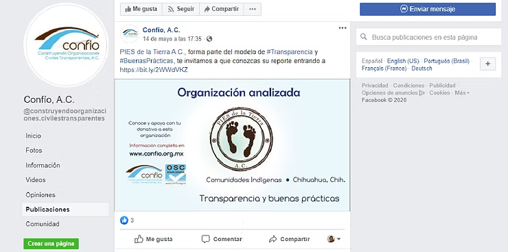 2020-2023 CONFIO A.C. ANALIZA BUENAS PRÁCTICAS DE PIES DE LA TIERRA A.C.