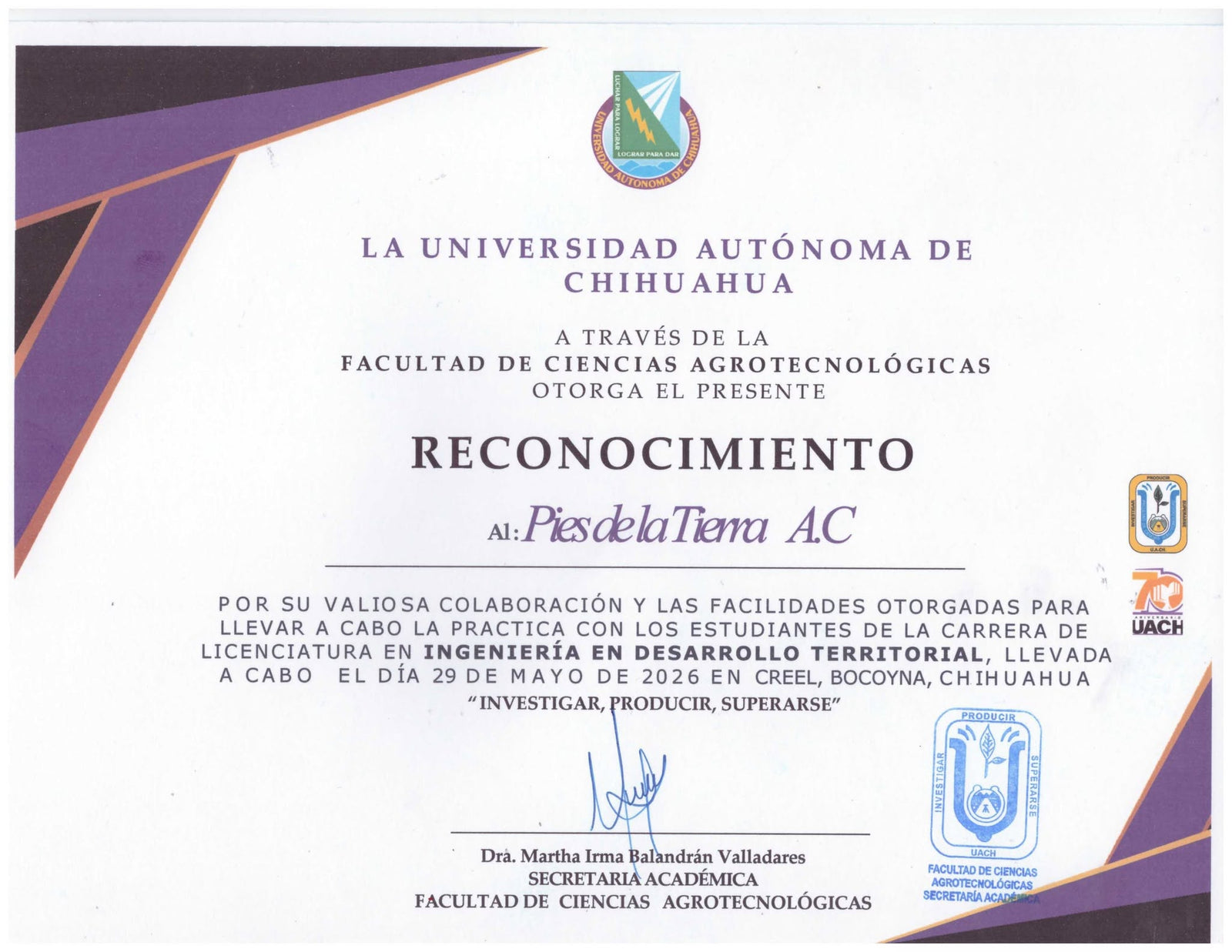Conferencia de PIES de la Tierra para estudiantes de la Universidad Autónoma de Chihuahua 2026