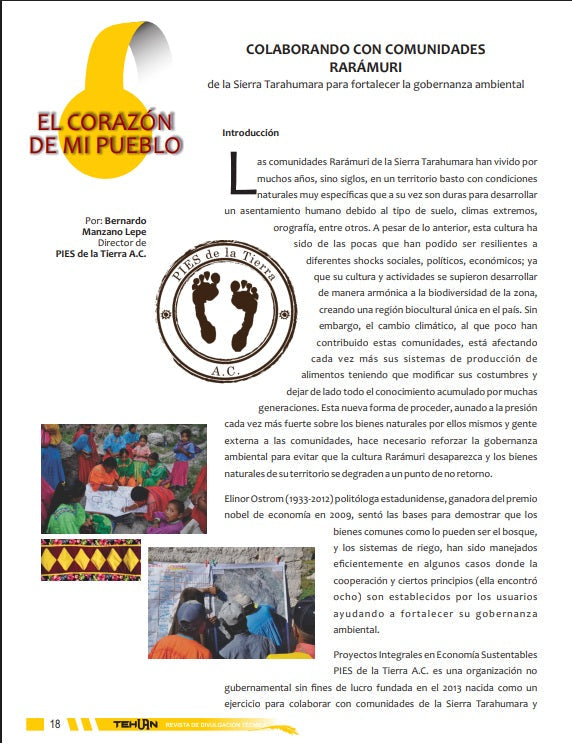 "Colaborando con Comunidades Rarámuri de la Sierra Tarahumara para fortalecer la gobernanza ambiental" — Revista Tehuán, UAAAN 2021
