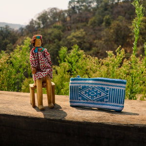 Morral Rarámuri Azul | Tejido artesanal con simbología indígena