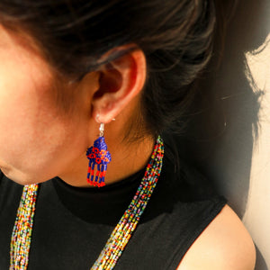 Aretes Artesanales Rarámuri | Chaquira con diseño tradicional
