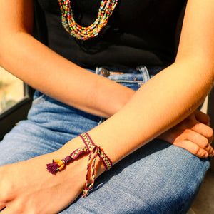 Pulsera Rarámuri de Colores | Hecha a mano con tela tradicional